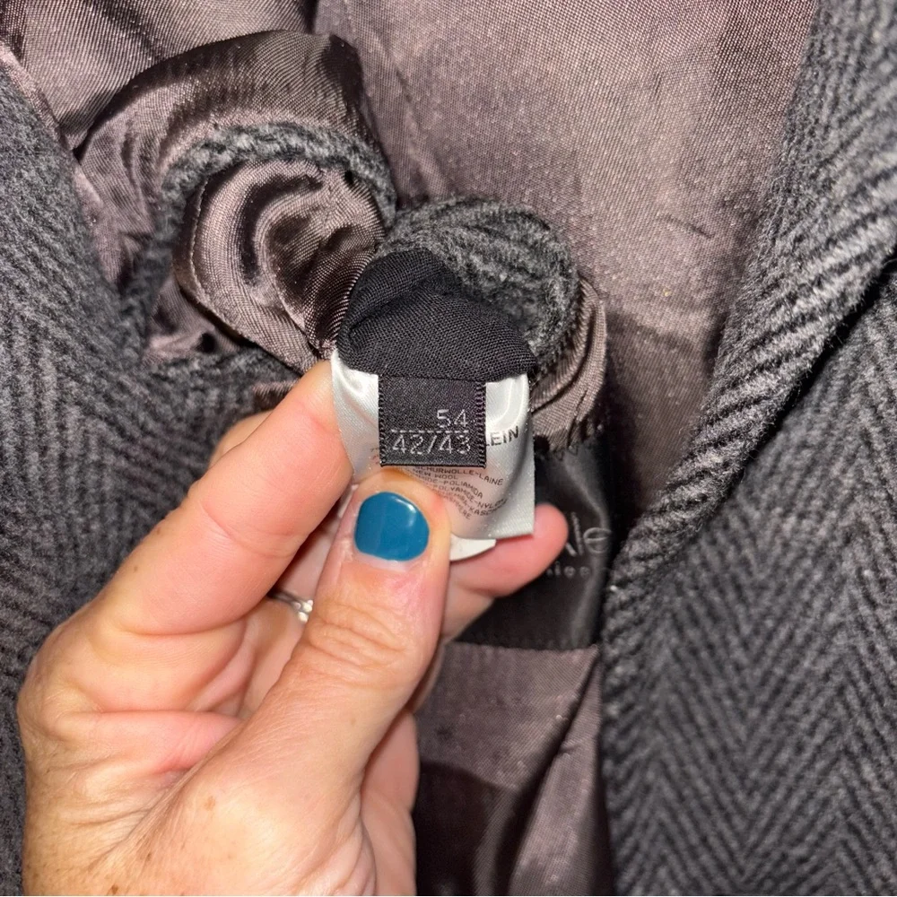 CALVIN KLEIN Gray Wool Blend Coat Size 54 - Picture 9 of 13